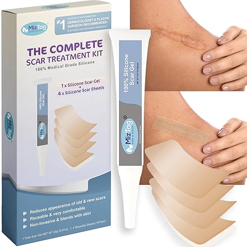 Hojas de gel de silicona para cicatrices - Crema de cicatrices para cicatrices quirúrgicas - Paquete de 5 parches de silicona para cicatrices y gel