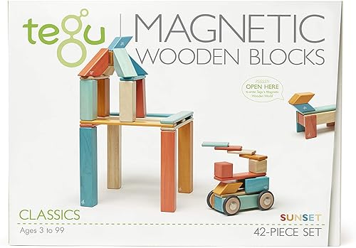 Miniatura 4 de Juego de bloques de la marca Tegu, magnéticos, de madera, 42 piezas, juegos de 42 piezas, talla única , Blossom