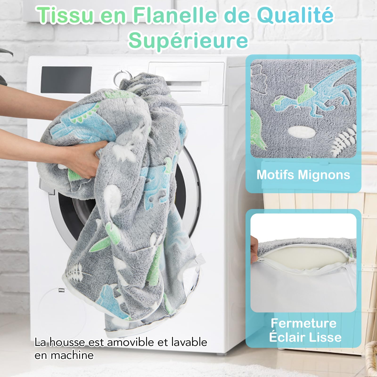 COSTWAY Piscine à Balles Phosphorescente en Mousse Enfant 86x30cm avec 200 Balles Océaniques, Fosses à Balles Ronde Bébé avec Motif Dinosaure & Tissu en Flanelle, Gris