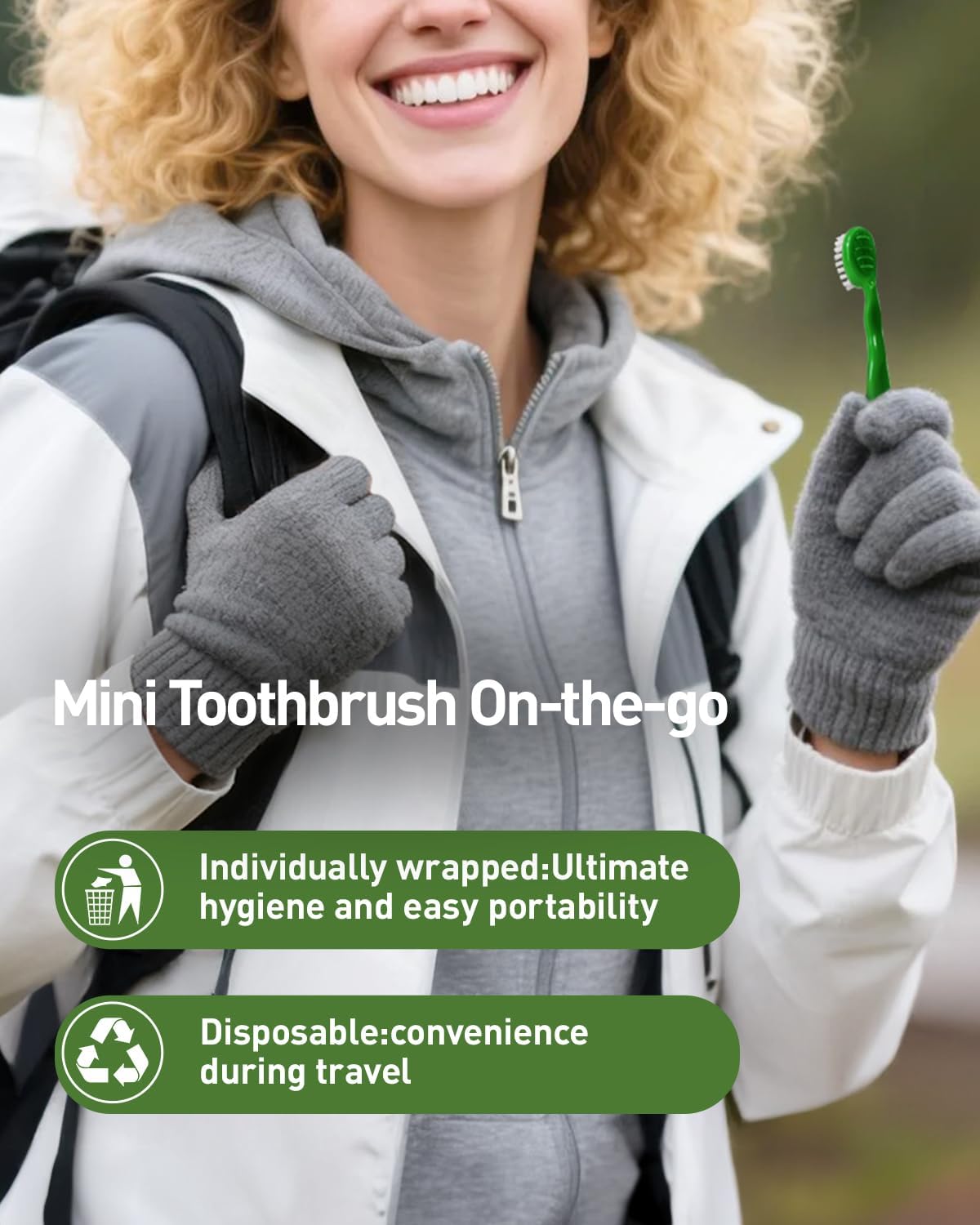 60Ct Disposable Mini Travel Toothbrush Bulk with Toothpaste thumbnail