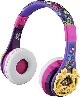 eKids Disney Encanto Kids Bluetooth Headphones, Wireless Headphones with Microphone Includes Aux Cord, Volume Reduced Kids Foldable Headphones for School, Home, or Travel