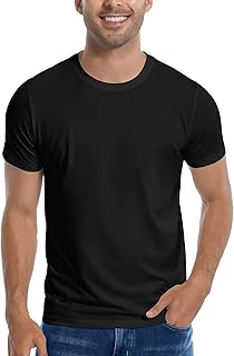 Pioneer Camp Mens Bamboo T Shirt Ultra Soft White Plain Tshirts Shirts for Men Cooling Crew Neck Casual Basic Tee Shirt