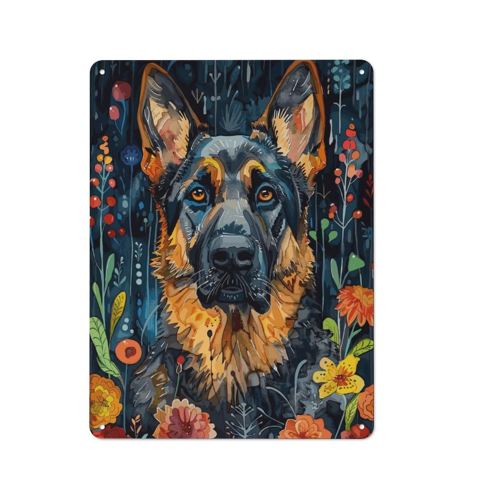 Junmoney German Shepherd Rustic Tin Sign 40X30cm Featuring For Bar Or Restaurant, A Housewarming Gift For Bar Decor Enthusiasts
