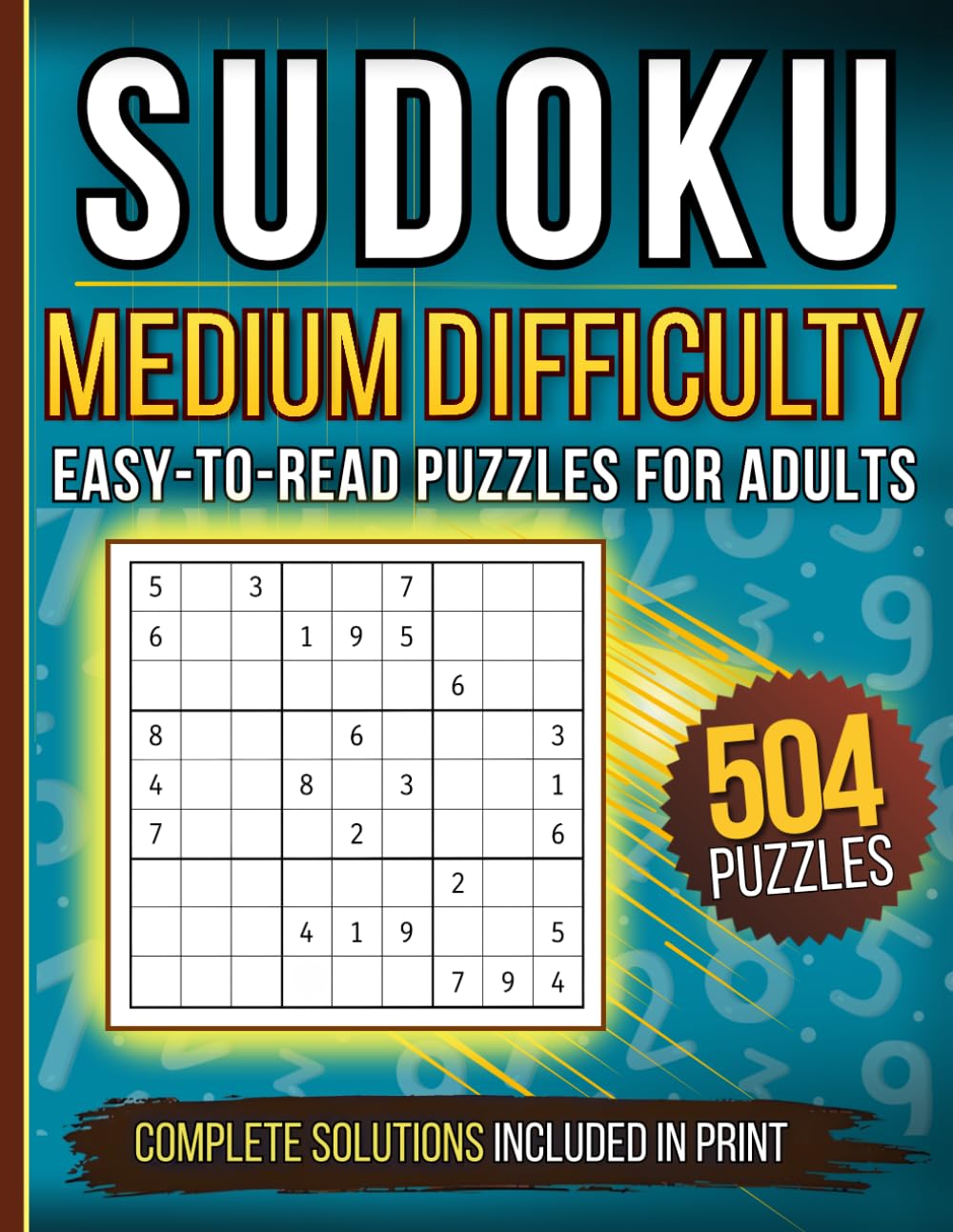 Sudoku Medium Difficulty: Easy-To-Read Puzzles For Adults