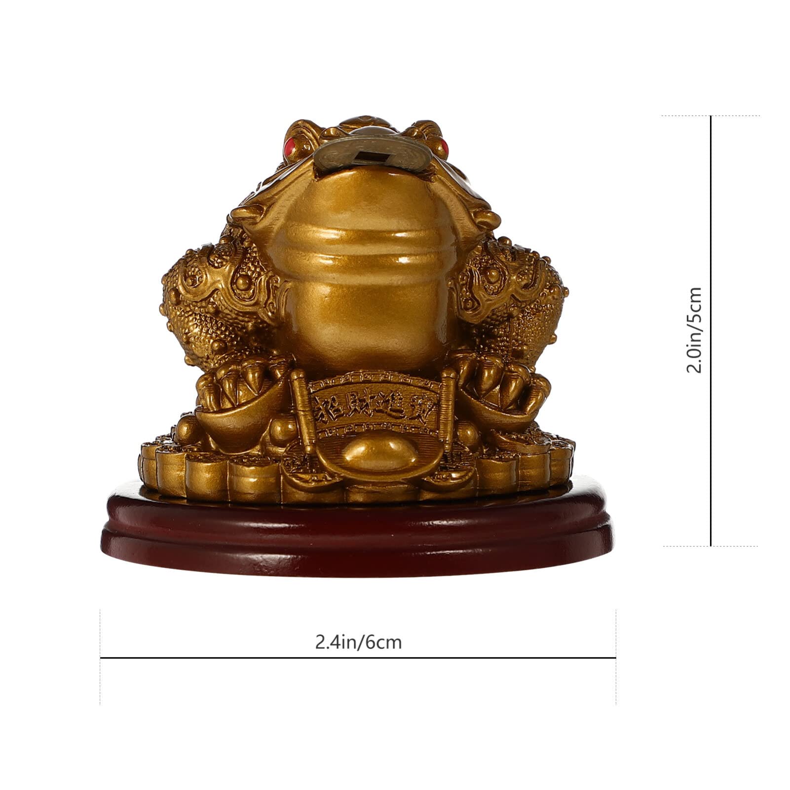 Lucky Frog Coin, Lucky Money Frog Toad Chinese Brass Feng Shui Statue Charm for Prosperity Home Decoration - Image 3