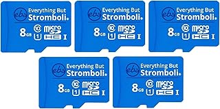 Everything But Stromboli 8GB MicroSD Memory Card w/Adapter (Bulk 5 Pack) Class 10, U1, UHS-1, Micro SDHC Card for Compatible Raspberry Pi, Dash Cam, Galaxy Tablets, Phones, Digital Cameras, Trail Cam