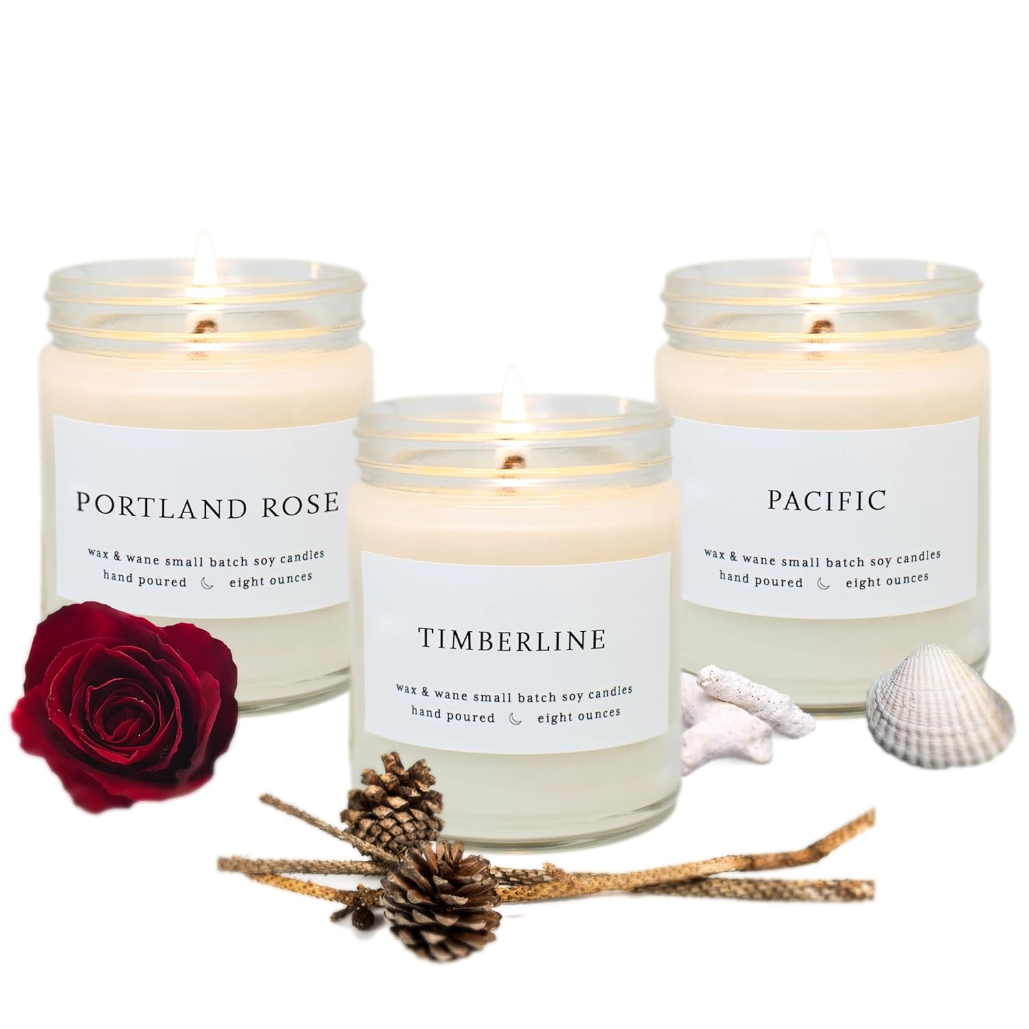 Wax & Wane Northwest Scented Candle Set of 34oz Handmade