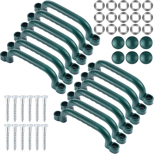 Barydat 12 manijas antideslizantes para patio de recreo, asas de seguridad de 9 pulgadas, accesorios de plástico para patio trasero, casa de juegos,