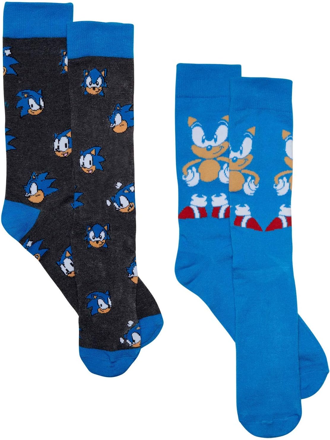 Sonic The Hedgehog mens Sonic the Hedgehog 2 Pack Crew Socks
