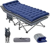 Vista 14 de NAIZEA Catres plegables para adultos, catre plegable con colchón, cama plegable para camping, catre militar portátil, catres de dormir Oxford