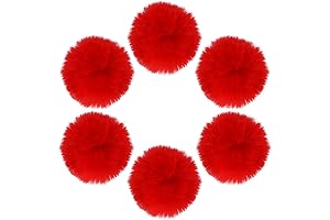 Plushy and Captivating: 6 Red Pom Pom Balls for Infinite Creative Expressions