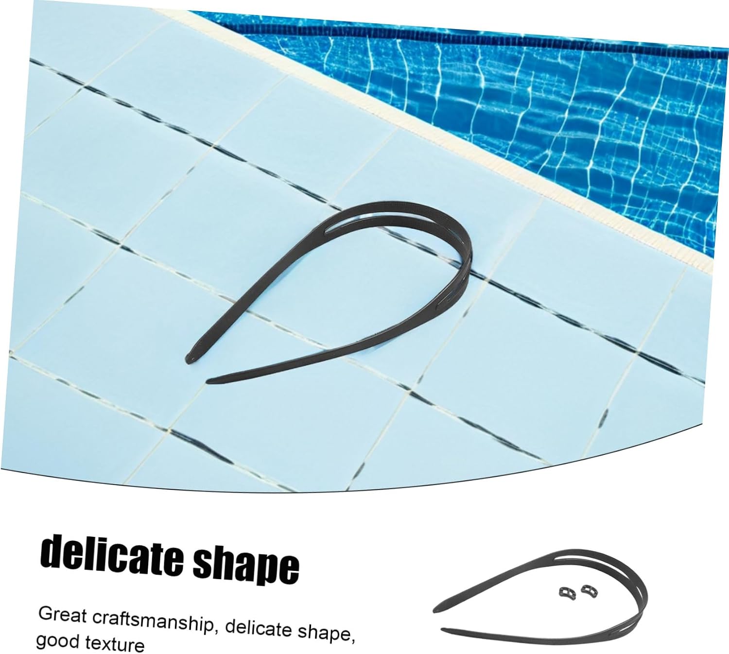 Swimming Goggles Strap and Buckle Set, Non-slip Silicone Eyewear Retainer for Adults, Black Adjustable Glasses Fixed Strap for Swimming Safety