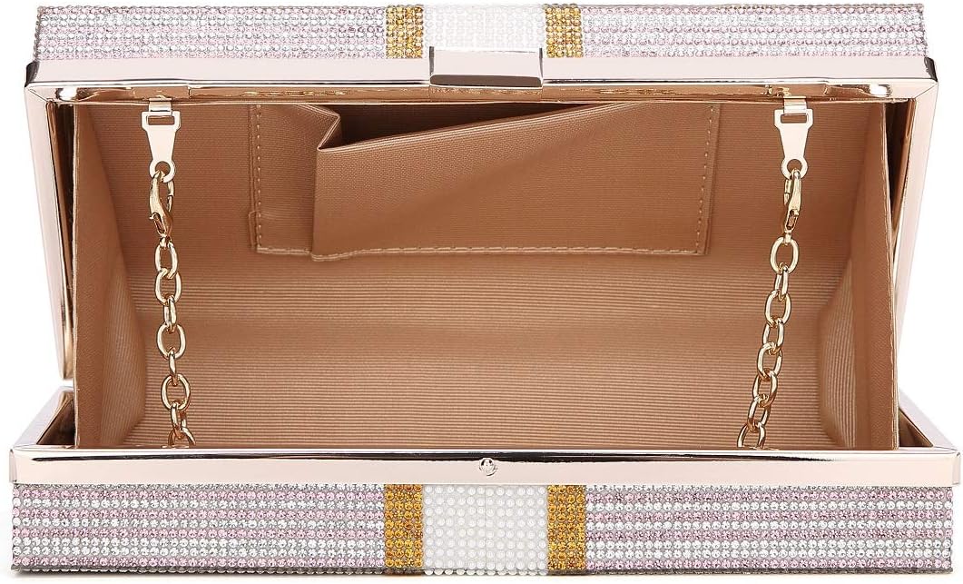 Hundred Dollar Bill Box Clutch Handbag Shoulder Bag Crossbody Bag Rhinestone Handbag