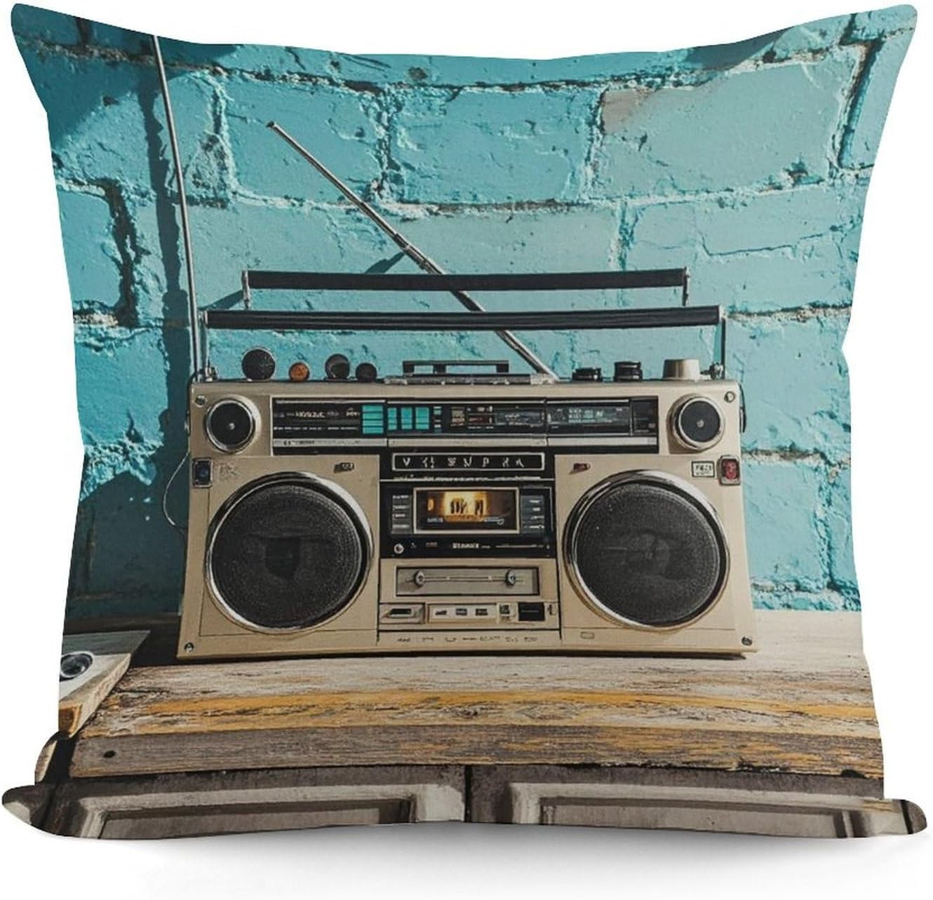 Vintage Wall of Radio Boombox Pillow Cases Lightweight Super Soft Easy Care Plush Pillow Cover with Invisible Zipper Soft Breathable Body Pillowcases for Hair and Skin Home Decor