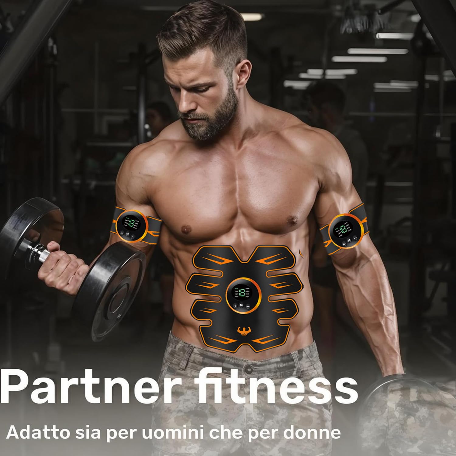 EMS Trainingsgerät, USB Wiederaufladbar Muskelstimulator bauchtrainermit - Bauchmuskeltrainer EMS Elektrische Muskelstimulation, EMS Bauchtrainer