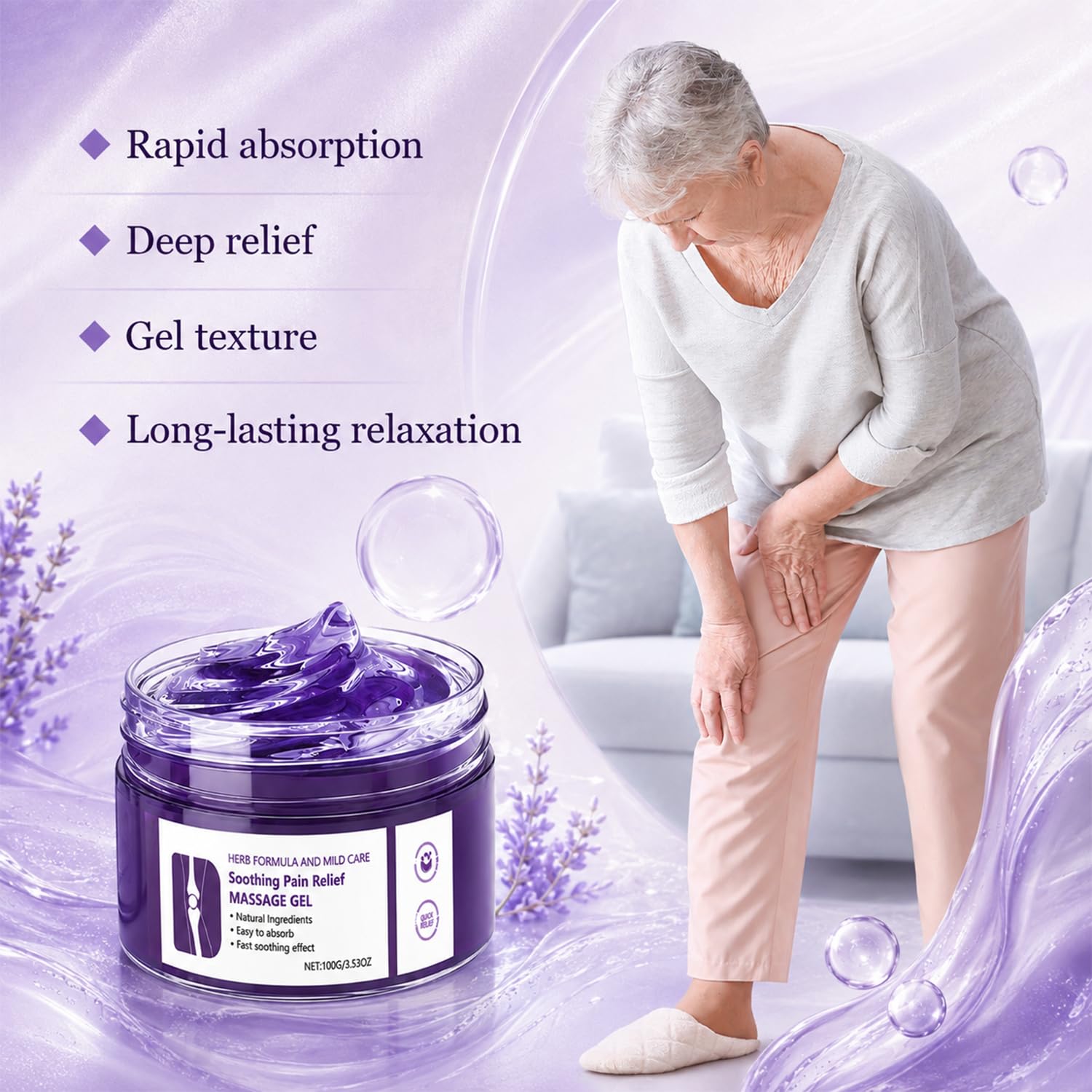 2Pcs Natural Joint Care Soothing Massage Cream,Comfortable Balms,Non-Greasy Formula,Fast Absorbing for Women and Men,Moisturizing & Hydration,Gentle and Skin Friendly,Natural Ingredients — Amazon image 6