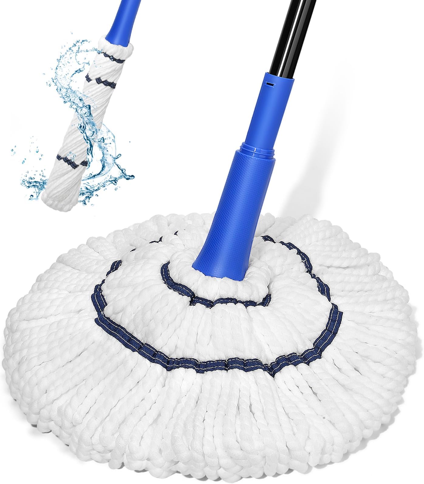 Self Wringing Twist Mop for Floor Cleaning, Microfiber Mop with Wringer Long Handled, String Wet Floors Mops for Hardwood Vinyl, Tile, Commercial Household Clean,Safe on All Floor Types