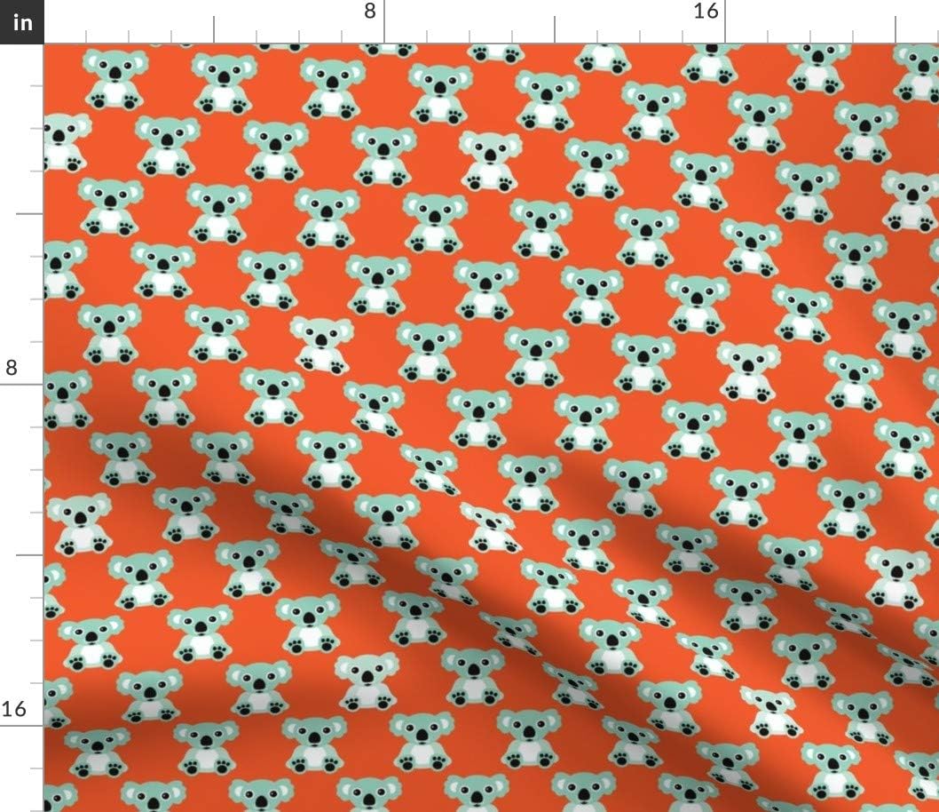 Spoonflower Fabric - Retro Cool Koala Australian Bear Animals Illustration Kids Australia Printed on Petal Signature Cotton Fabric by The Yard - Sewing Quilting Apparel Crafts Decor