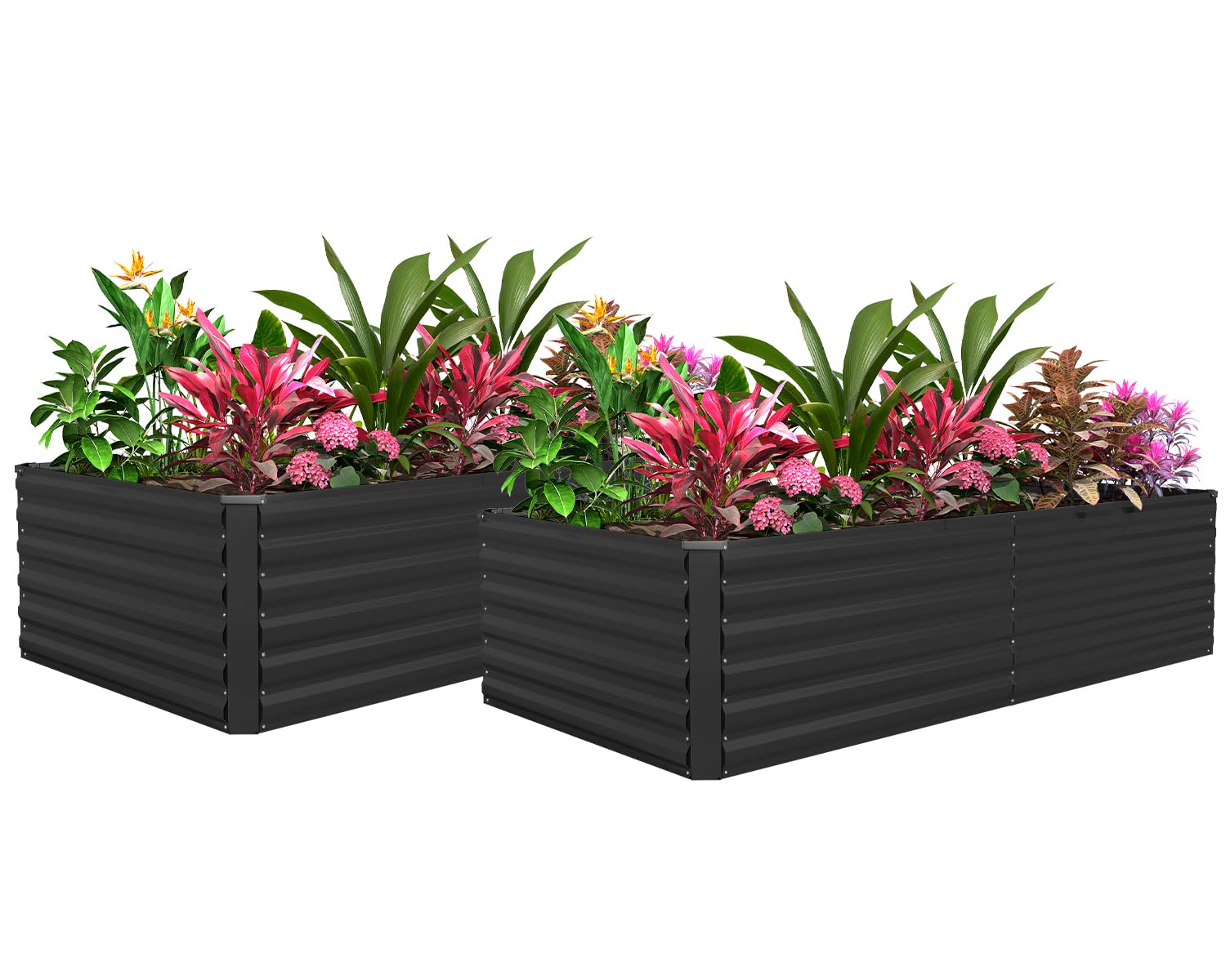 FOOWIN 2pcs 8x4x2ft raised garden bed