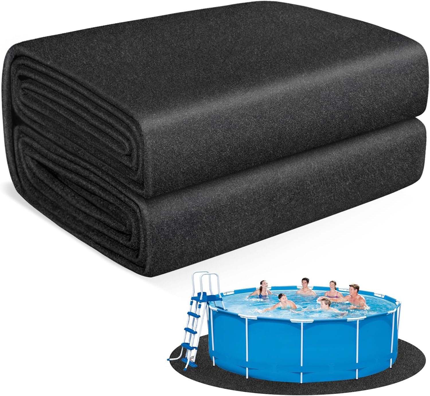 Thickened Pool Liner Pad for Above Ground Pool, 24 FT Round Under Pool Mat Padding, Pool Ground Pad Mat Under Pool for Pool Bottom, Prevent Punctures, Extend Liner Life