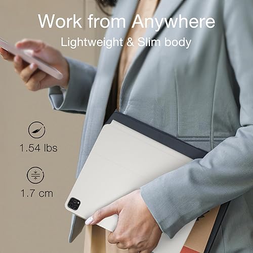 Miniatura 3 de doqo Funda de teclado para iPad de 10 generación 2022, estilo mágico, magnética, con trackpad multitáctil, compatible con iPad de 10.9 pulgadas,