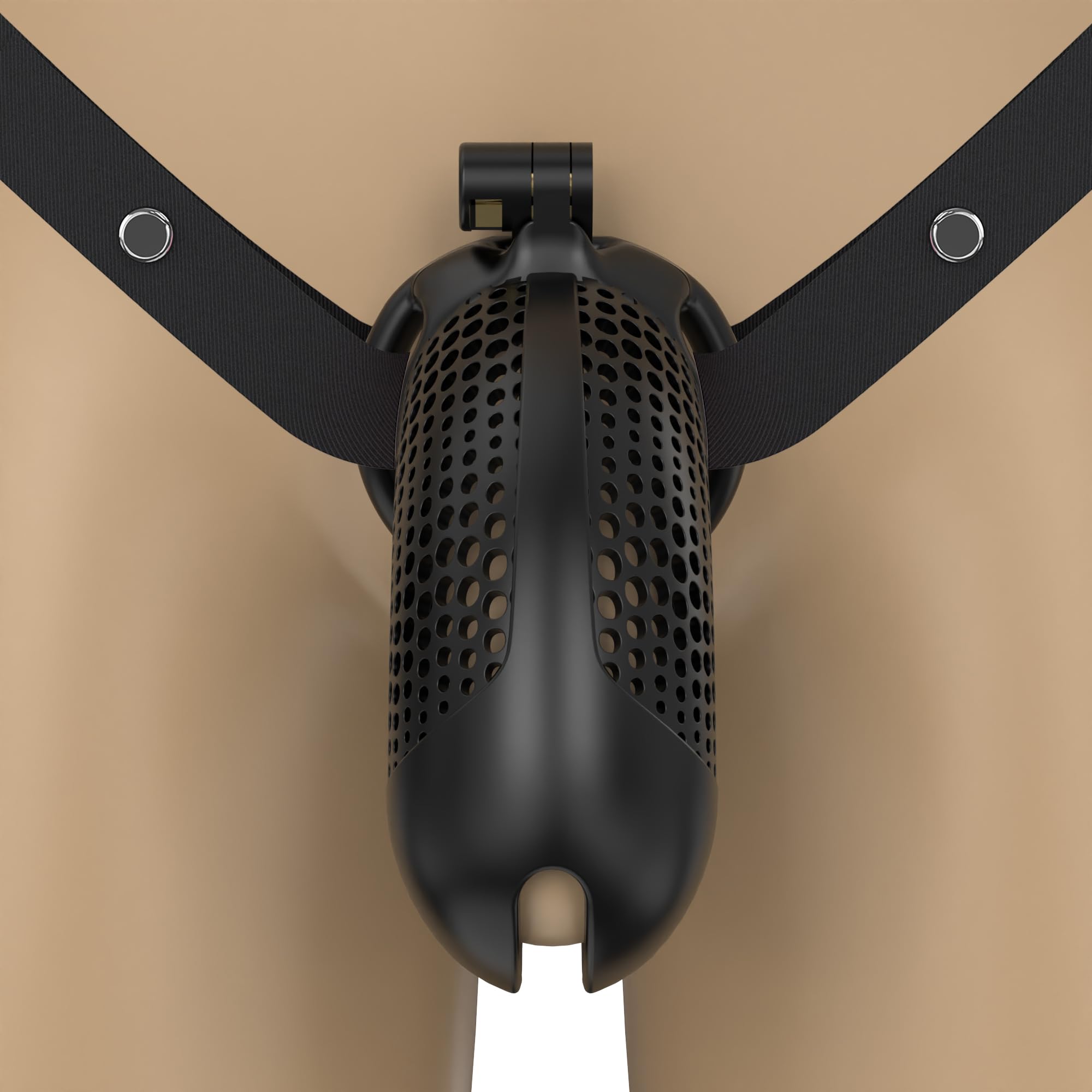 Extra Large Chastity Cage with Belt, Yithuet Cobra Ultra Long Penis Cage Black 2