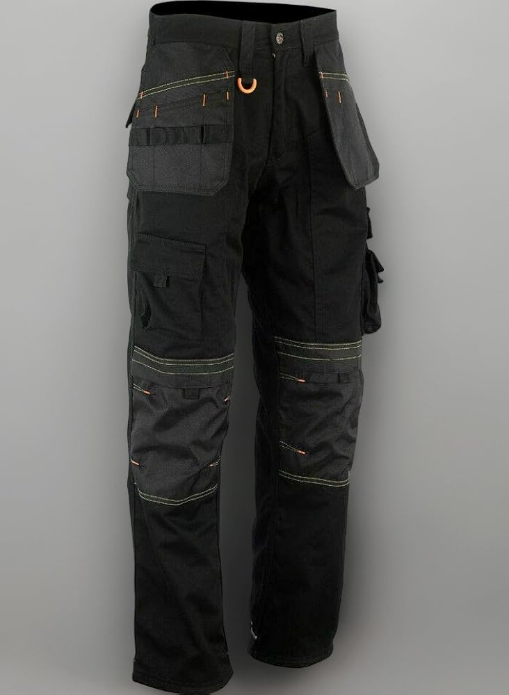WrightFits Men Holster Work Trousers Black - Heavy Duty Safety