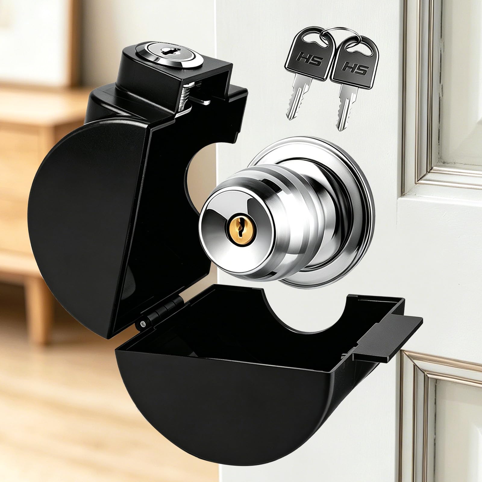 Child Safety Door Knob Covers - Keyed Security -1