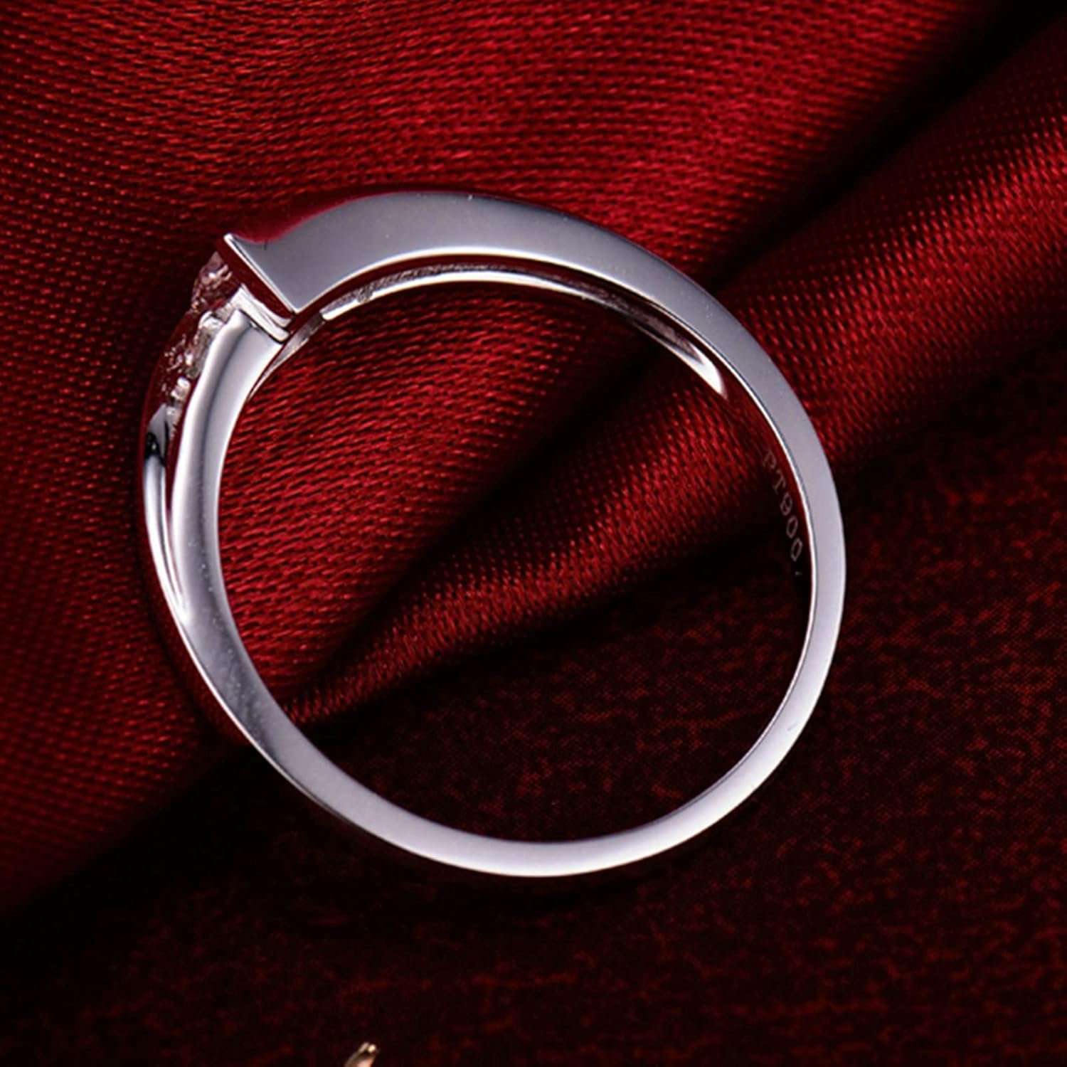 Women's Wedding Rings Platinum 0.2ct Round Shape Diamond with 0.03ct Diamond Engagement Ring for Girls