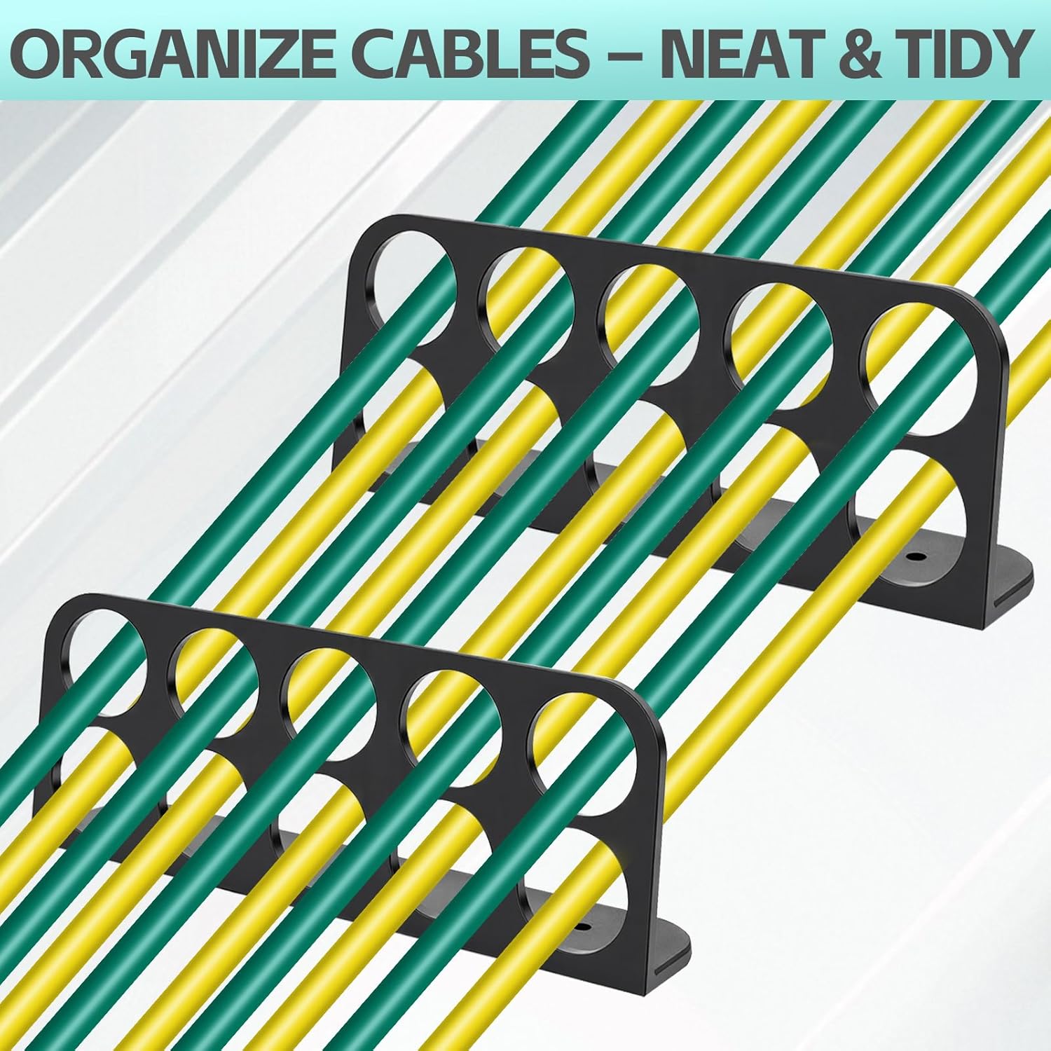 100 PCS Cable Chase Wire Bracket, Cable Support Wire Holder, 1in with 10-Hole Design, Electrical Cord Organized Management Bracket, Black