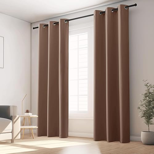 Miniatura 40 de KGORGE - Cortinas opacas grises para dormitorio 2 paneles, 42 x 63 pulgadas con ojales, cortinas de oscurecimiento de habitación con aislamiento