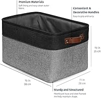 Vista 48 de OrganiHaus Narrow Storage Bins 15x06in, Small Closet Bins for Shelves, Bathroom Storage Baskets for Shelves, Narrow Baskets, Fabric Organizer with