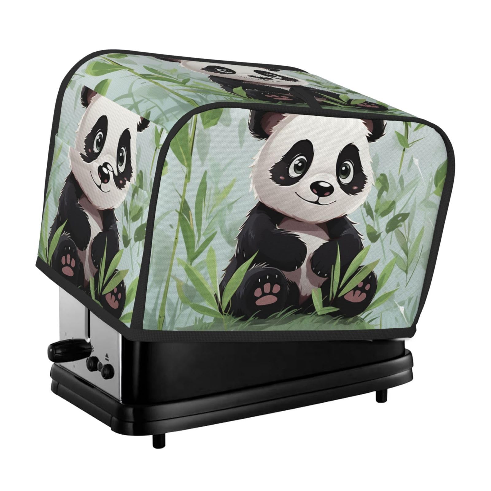Toaster Covers 2 Slice Panda Bamboo Bread Machine Cover Quilted Dustproof Toaster Cover Washable Bread Maker Protective For Kitchen Small Appliance