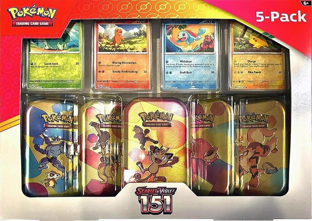 Amazon.com: Pokemon TCG Scarlet & Violet 151 Mini Tin 5-Pack Box