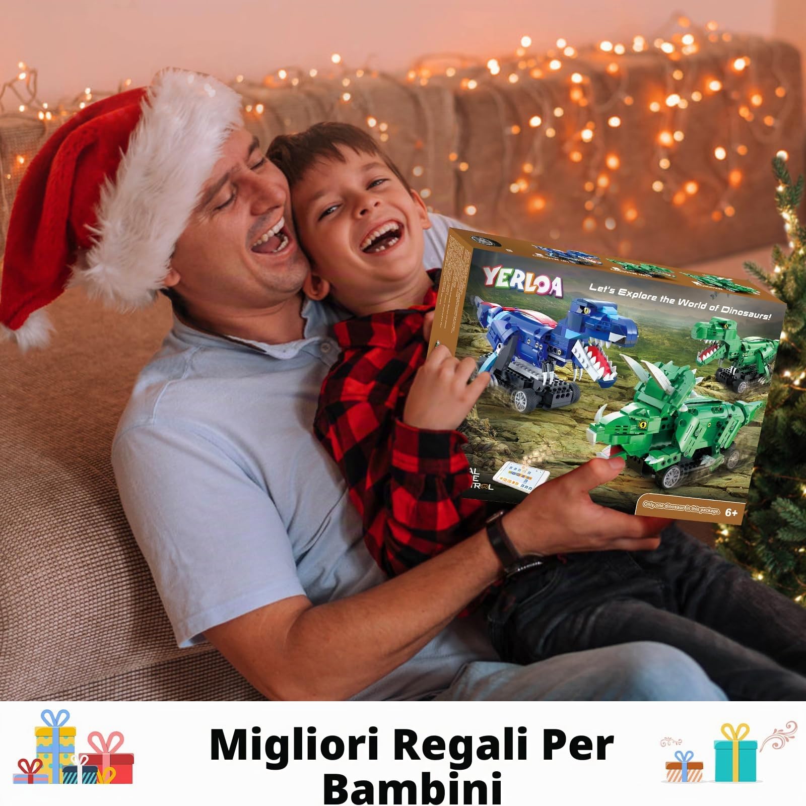 Yerloa Dinosauro Telecomandato Giocattolo Costruzioni Per Bambini T Rex 343 Pezzi Dinosauro Giocattolo Educativi Regalo Bambino 6 7 8 9 10 11 12 Anni