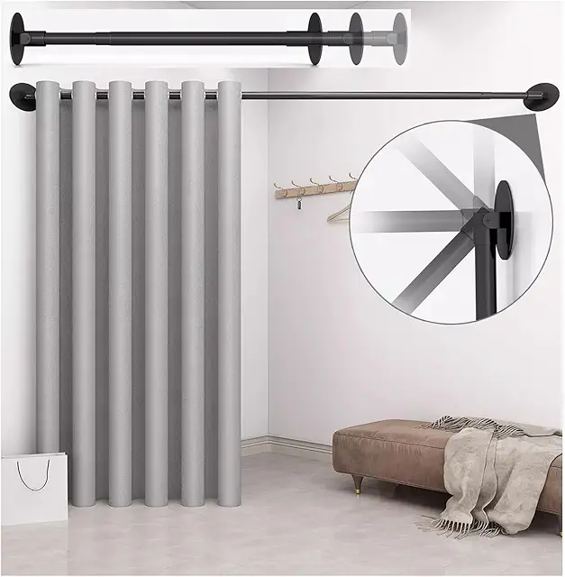 Probador de Ropa Portátil con Cortina - Vestuario Ajustable 90-160cm para Tiendas