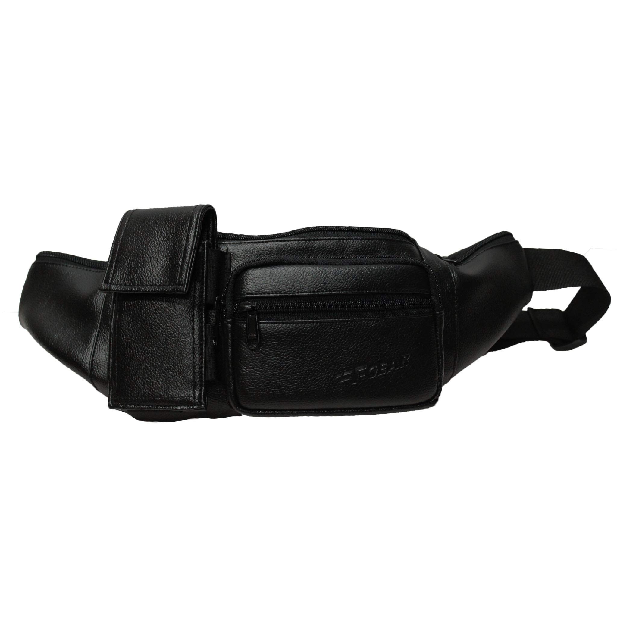 Potent Art Leather Black Sports Waist Bag (3679)-image-16