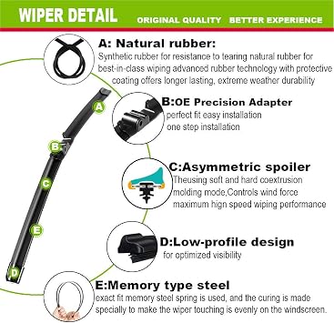 ANRDDO Front Wiper Blades 26+26 Replacement for VW Touareg 2004-2007