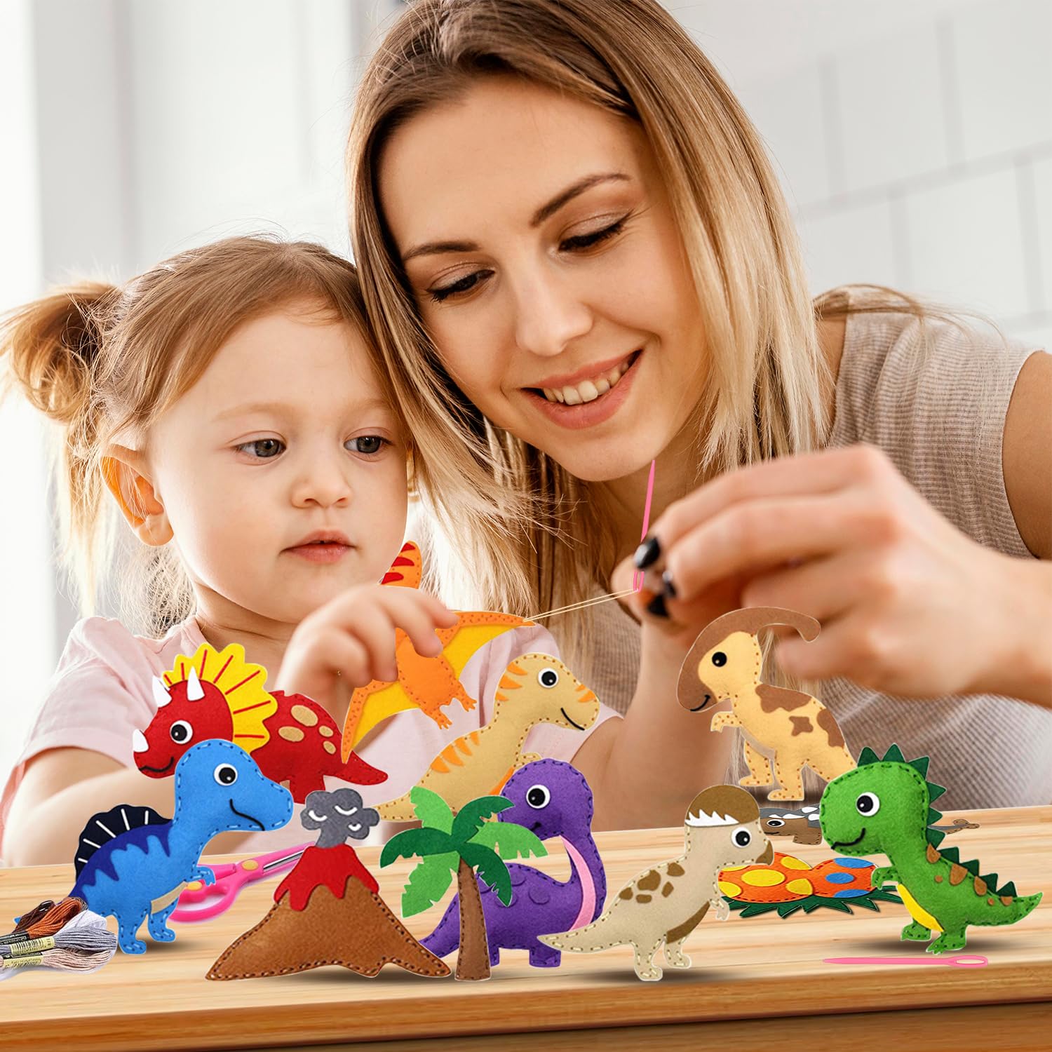 Kit Couture Enfant, Kits De Couture En Feutre De Dinosaure Kit Bricolage Enfant Pour Les Enfants Kit Couture Debutant Pour Garçon Fille (lot De 14 - 4