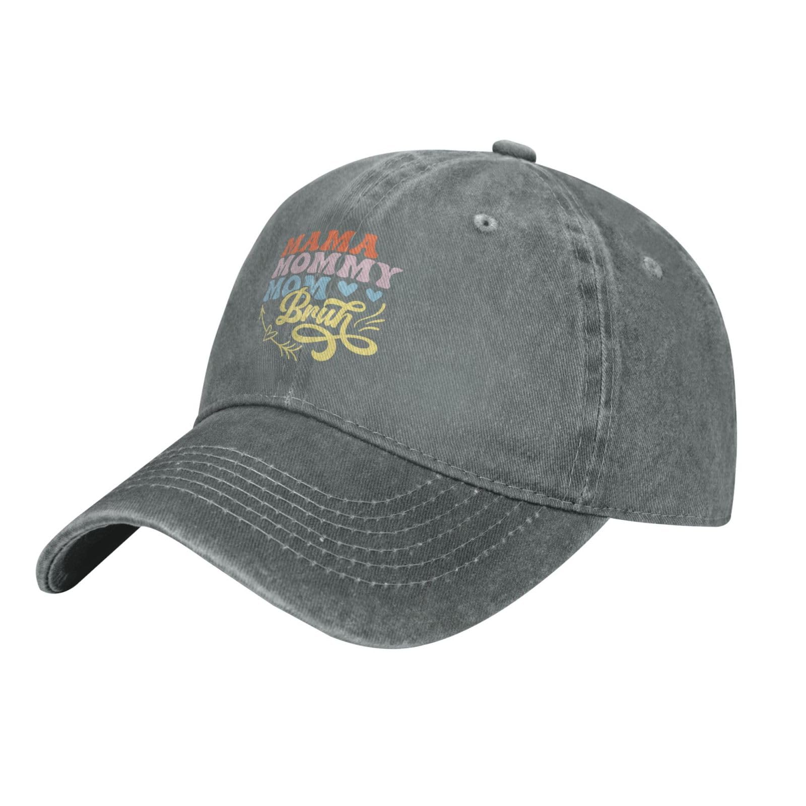 Funny Hats for Men Mothers Day Cute Baseball Caps for Mens Sport Hats Breathable Mama Mommy Mom Bruh Ball Hats Gray