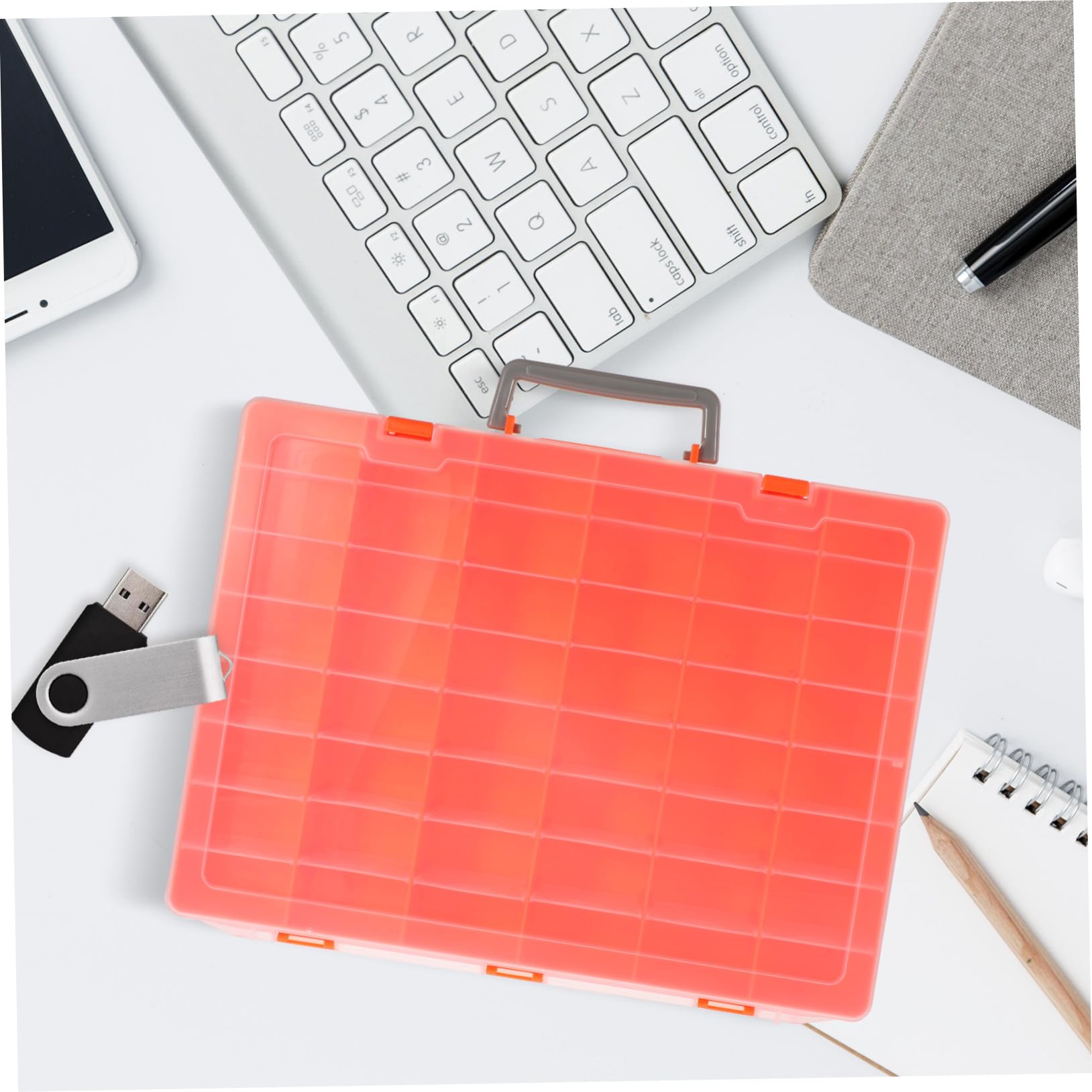 OSALADI Scatola Portaoggetti Trasparente con Scomparti Custodia per USB e Attrezzi da Pesca Organizer per Piccoli Oggetti e Accessori Informatici