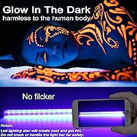 Vista 2 de Barra de luz LED negra, 10 W, 1 pie, USB, portátil, T5, tubo de luz negra UV que brilla en la oscuridad para pintura corporal, decoración