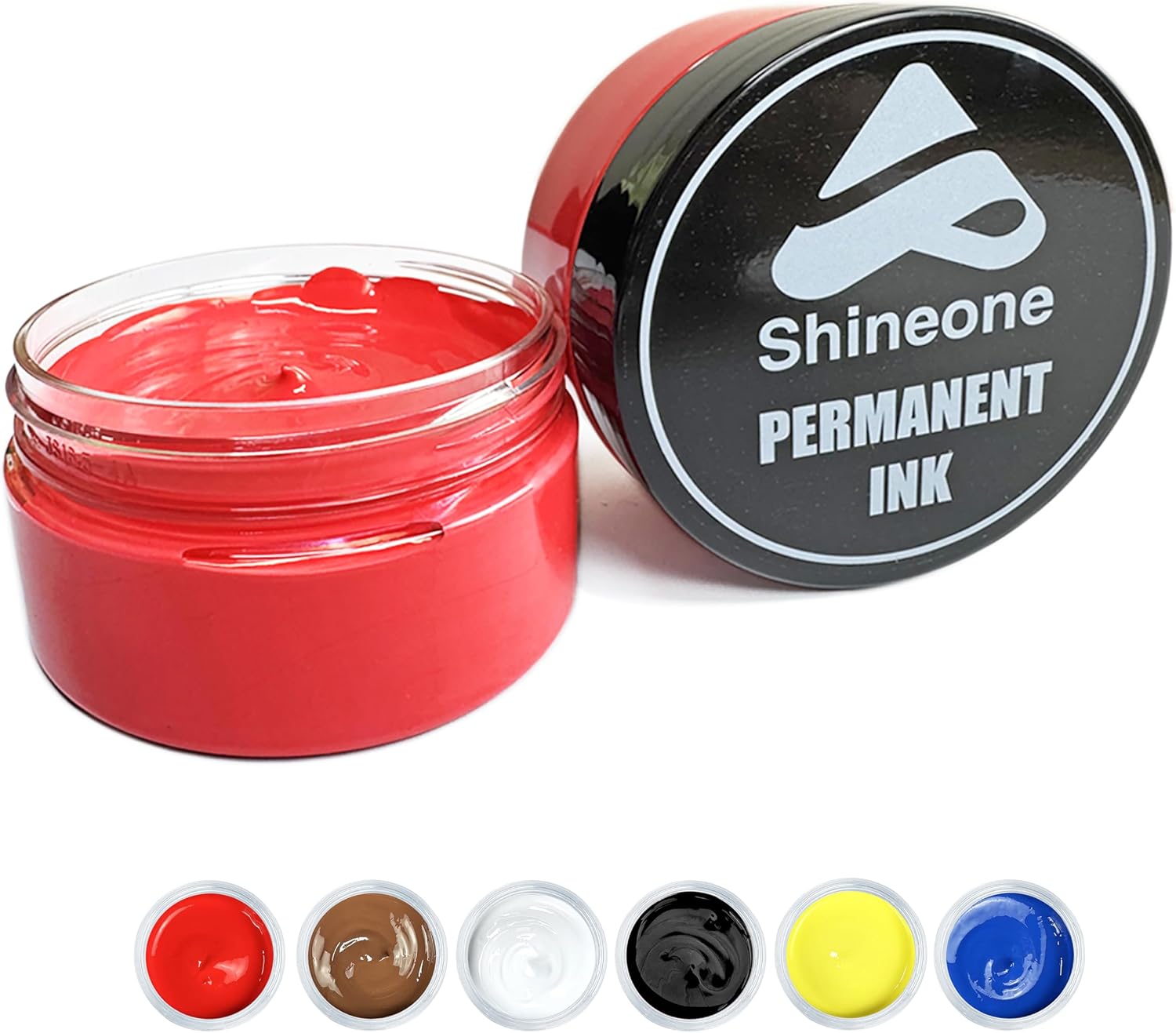 Shineone, Chalk Ink, Fabric Ink, Screen Printing Ink Set, 6-Colors, 3-Ounce | with 3pcs Squeegees, 6-Colors, 3-Ounce for Fabric, Paper and Cardboard.