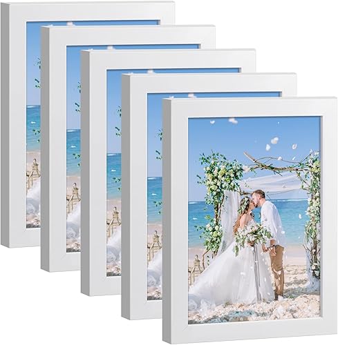 Miniatura 9 de Juego de 5 portarretratos de 4 x 6 pulgadas, marcos de fotos de madera para fotos de 4 x 6 pulgadas, galería de pared, marcos negros de 4 x 6