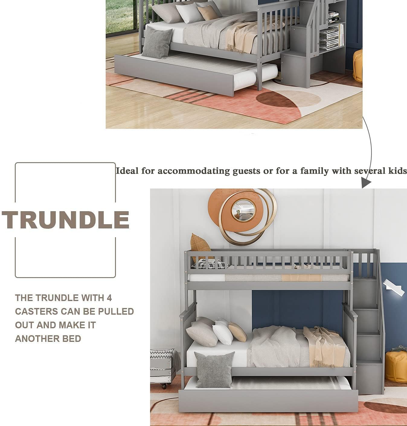 Baysitone Bunk Bed trundle feature