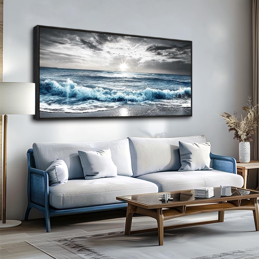 KELIYUAN Wall Art For Living Room Wall Decor For Bedroom Large Canvas Black Framed Wall Painting Abstract Tree Pictures Office Dining Room Decor Artwork Hotel Room Mural Home Decoration 30X60