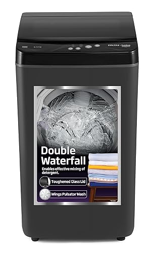 Voltas Beko, A Tata Product 6.5 Kg Fully-Automatic Top Loading Washing Machine with Dual Waterfall (WTL6504UEA/DPBPOA, Dark Grey)