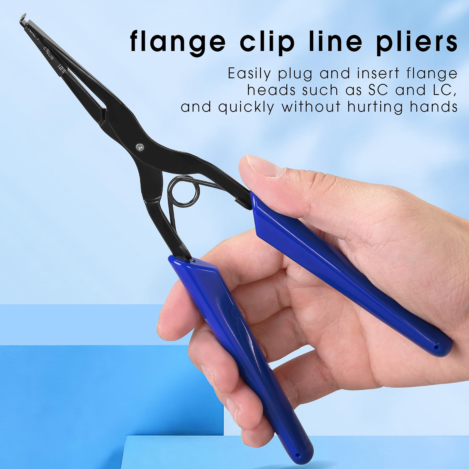 Pince à Fibre Optique OMABETA - A Sertir - Long Nez - Poignée En Caoutchouc - Tête En Acier