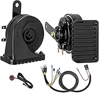 Vista 12 de Bocina de auto adecuada para Chevy/GMC/Ford 12V bocinas de coche ruidosas con parrilla protectora Bocina de caracol eléctrica de doble tono