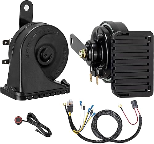 Miniatura 12 de Bocina de auto adecuada para Chevy/GMC/Ford 12V bocinas de coche ruidosas con parrilla protectora Bocina de caracol eléctrica de doble tono